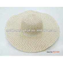 ladies Floppy paper Straw hat decoration